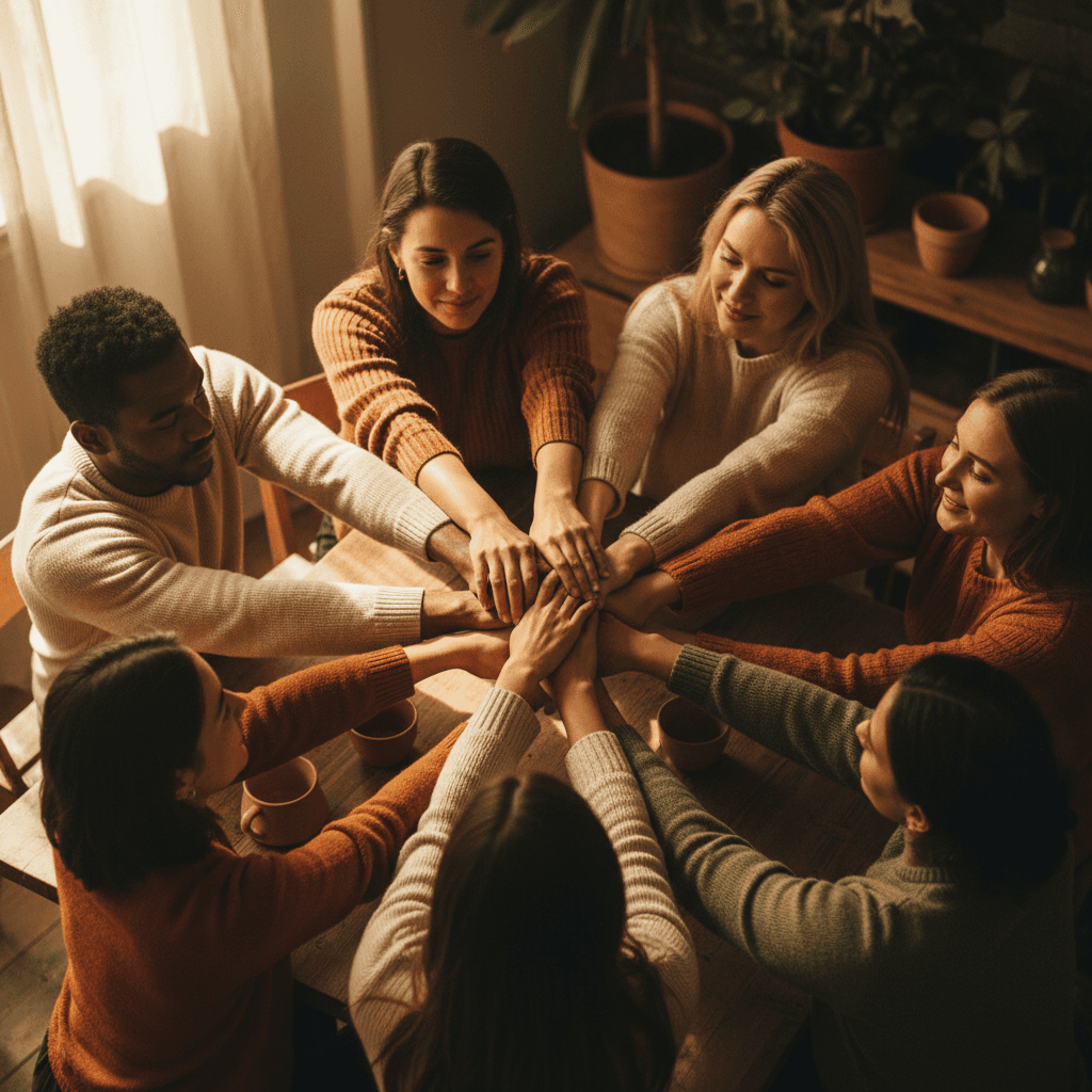 Community members coming together in shared commitment