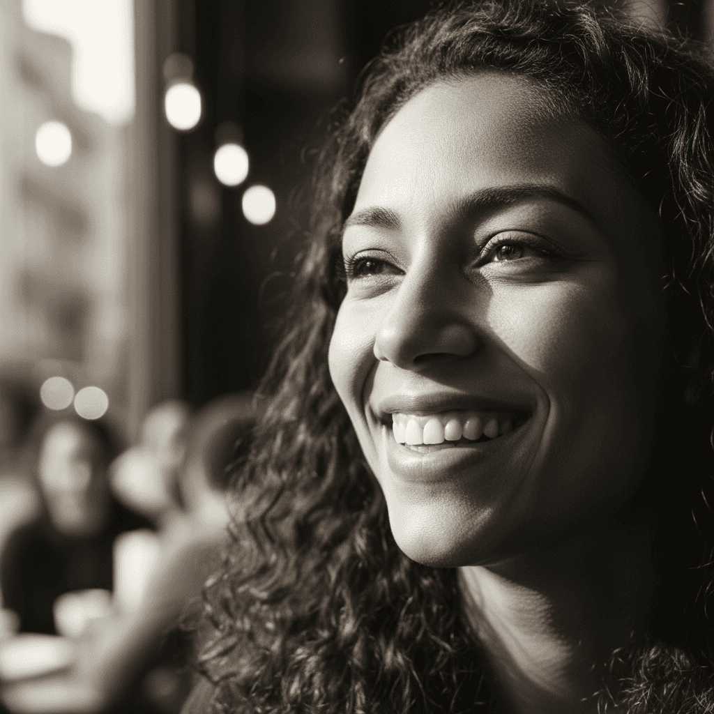 Person experiencing a breakthrough moment of genuine confidence