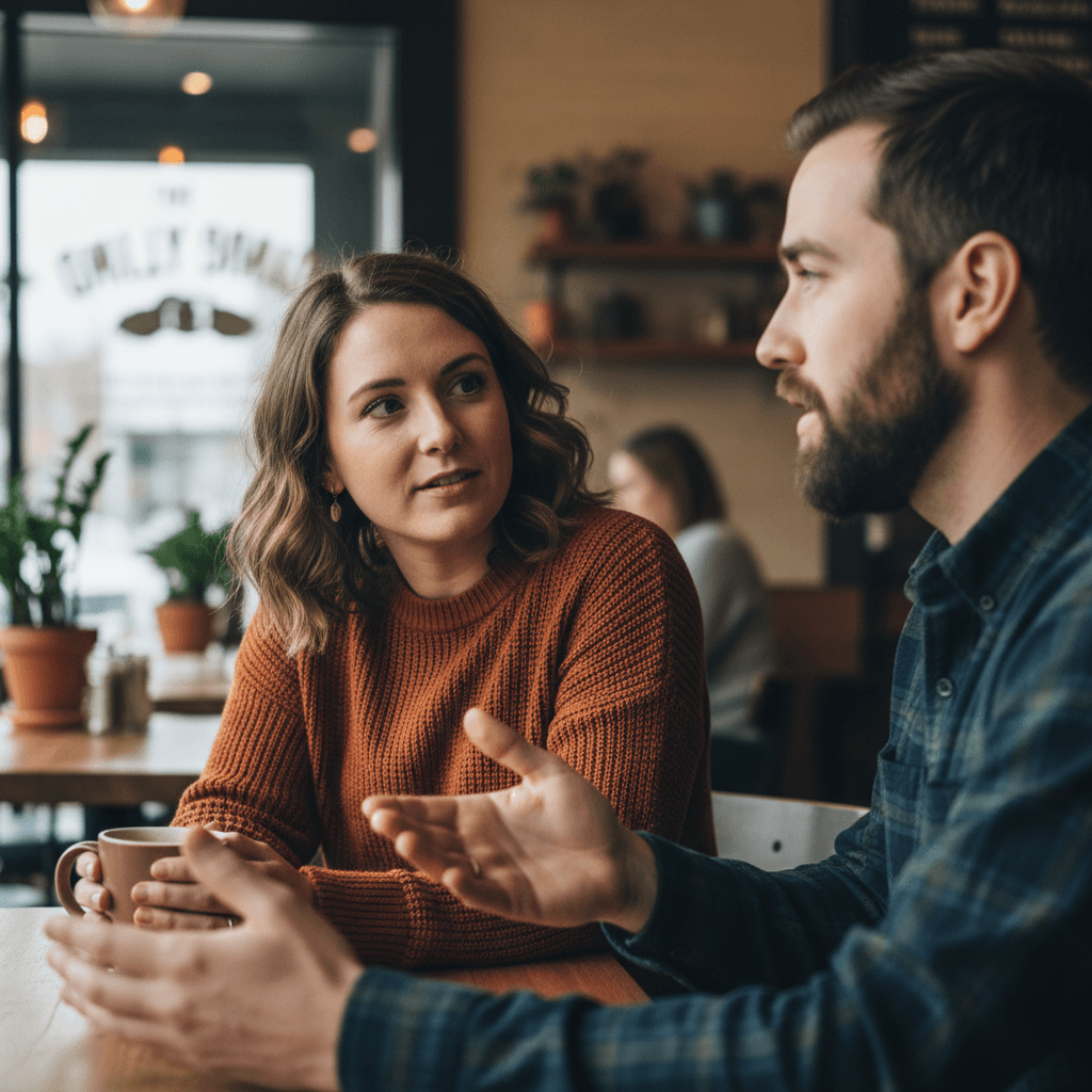 Coaching session with genuine human connection and active listening